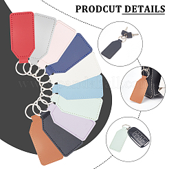 10Pcs 10 Colors PU Imitation Leather Keychains&nbsp;KEYC-NB0001-74