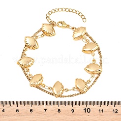 304 Stainless Steel Link Chain & Curb Chain Multi-strand Bracelets for Women&nbsp;BJEW-H641-01B-G