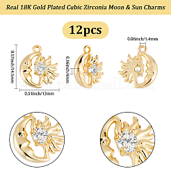12Pcs Brass Micro Pave Cubic Zirconia Charms&nbsp;KK-BBC0022-85