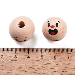 Printed Wood European Beads&nbsp;WOOD-G022-06I