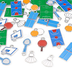 36Pcs 9 Styles Alloy Enamel Pendants&nbsp;ENAM-TA0003-79P