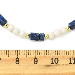 Natural Amethyst & Lapis Lazuli  & Synthetic Blue Lace Agate Heishi Beads and Natural Cultured Freshwater Pearl Rice Beaded Necklaces for Women&nbsp;NJEW-JN06294-02