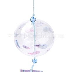 Japanese Wind Chimes Glass Wind Bells Handmade Pendants for Birthday Gift and Home Decors&nbsp;HJEW-WH0017-04