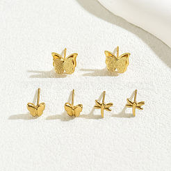 3 Pairs Fashionable 201 Stainless Steel Butterfly & Dragonfly Stud Earrings&nbsp;VU6612