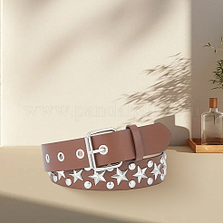 Alloy Star Rivets PU Leather Chain Belts&nbsp;DIY-WH20007-291C