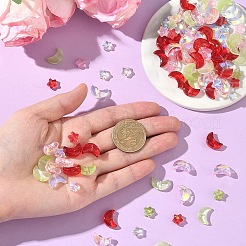 100Pcs 2 Styles Transparent Spray Painted Glass Beads&nbsp;GLAA-YW0005-14A