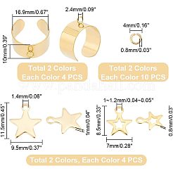 DIY Star Charm Cuff Ring Making Kit&nbsp;DIY-UN0003-68