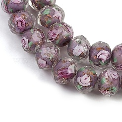 Handmade Gold Sand Lampwork Beads Strands&nbsp;LAMP-R141-10mm-25