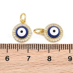 Brass Micro Pave Clear Cubic Zirconia Charms&nbsp;CU-CBA9AB3-13G