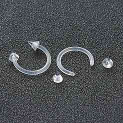 Acrylic Circular/Horseshoe Barbell with Double Pointed End&nbsp;AJEW-P084-03