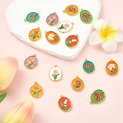 16Pcs 8 Coloes Alloy Enamel Pendants&nbsp;FIND-YW0007-84