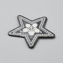 Star Plastic Pearl with Rhinestone Cloth Sew on Appliques&nbsp;PATC-WH0008-137
