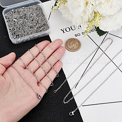 Unisex Classic Plain 304 Stainless Steel Mens Womens Necklaces&nbsp;STAS-UN0003-38P
