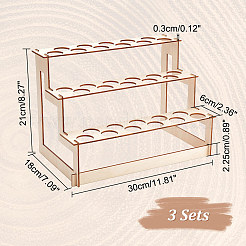 3-Tier Wooden Ice Cream Cone Display Risers&nbsp;ODIS-WH0017-090