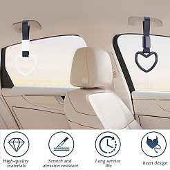 2Pcs 2 Colors ABS Plastic Heart Rear Bumper Warning Handle Ring&nbsp;HJEW-SP0001-50
