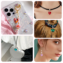 36Pcs 9 Colors Faceted Glass European Dangle Charms&nbsp;PALLOY-PH01654