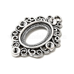 Tibetan Style Alloy Pendant Rhinestone and Cabochon Open Back Settings&nbsp;TIBEP-R304-021AS-LF