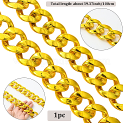 1Pc Acrylic Cuban Link Chain Necklaces for Men&nbsp;NJEW-SP0001-09B-G