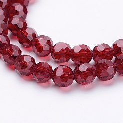 Faceted(32 Facets) Glass Round Beads Strands&nbsp;X-EGLA-J042-6mm-20