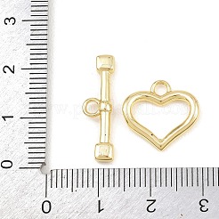 Heart Brass Toggle Clasps&nbsp;KK-G548-43G-02