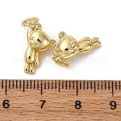 Brass Micro Pave Cubic Zirconia Pendants&nbsp;KK-P308-20G