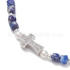 Natural Lapis Lazuli Beaded Stretch Bracelets&nbsp;BJEW-JB13199-02
