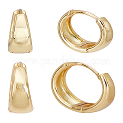 2 Pairs 2 Styles Brass Hoop Earrings&nbsp;EJEW-LP0001-58G