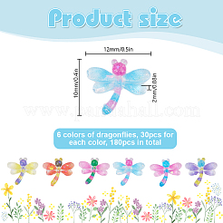 180Pcs 6 Colors Transparent Resin Cabochons&nbsp;RESI-DR0001-07