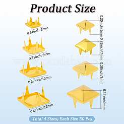 200Pcs 4 Styles Iron Studs Rivets&nbsp;IFIN-GF0001-54G