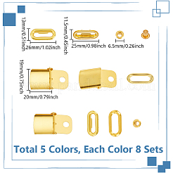 40 Bags 5 Colors Iron & Brass Peaked Cap Adjuster Kits&nbsp;FIND-GA0007-45