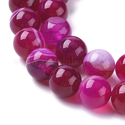 Natural Striped Agate/Banded Agate Beads Strands&nbsp;G-G582-8mm-56