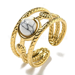 Ion Plating(IP) 304 Stainless Steel Open Cuff Rings&nbsp;RJEW-C079-14G