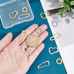 12Pcs 6 Style 304 Stainless Steel Linking Rings&nbsp;STAS-UN0040-39