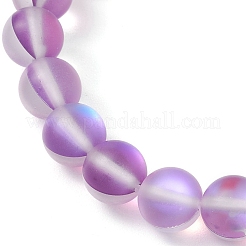 8mm Round Synthetic Moonstone Beaded Stretch Bracelets Making&nbsp;BJEW-JB11394