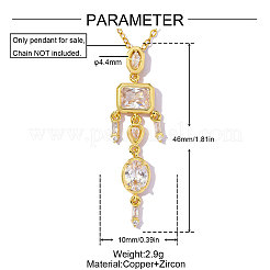 Brass Micro Pave Cubic Zirconia Pendants&nbsp;CU-OY001-85G-01