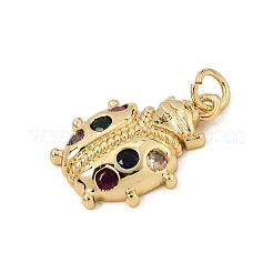 Brass Micro Pave Cubic Zirconia Pendants&nbsp;CU-CBA7D12-02G