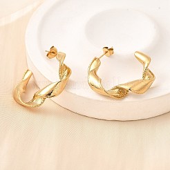 304 Stainless Steel Twist C-Shaped Stud Earrings&nbsp;EJEW-A139-01G