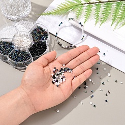 7 Style Opaque Colours & Iris & Ceylon Glass Seed Beads&nbsp;SEED-YW0001-45A