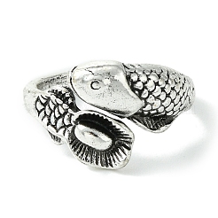 Snake Alloy Open Cuff Rings&nbsp;RJEW-K275-71AS