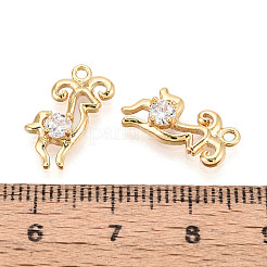 Brass Pave Clear Cubic Zirconia Pendants&nbsp;KK-T077-58G