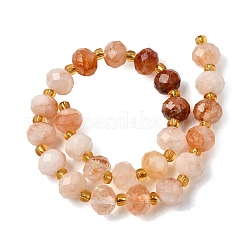 Natural Red Hematoid Quartz/Ferruginous Quartz Beads Strands&nbsp;G-D105-B07