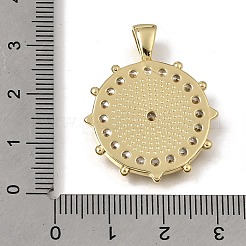 Brass Micro Pave Clear Cubic Zirconia Pendants&nbsp;KK-C262-19G