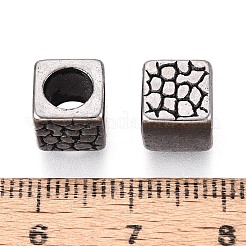 304 Stainless Steel Textured European Style Large Hole Beads&nbsp;STAS-T072-110AS