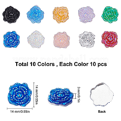 100Pcs 10 Colors Resin Rhinestone Cabochons&nbsp;CRES-SC0001-87