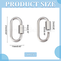 304 Stainless Steel Screw Carabiner Lock Charms&nbsp;STAS-UN0050-89P