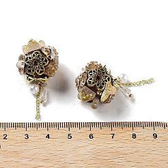 Alloy Resin Flower Beads&nbsp;RESI-C048-02