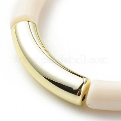 Acrylic Curved Tube Beaded Stretch Bracelet for Women&nbsp;BJEW-JB08439-05