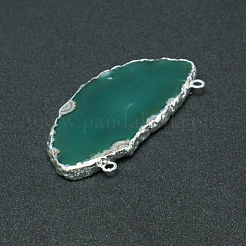 Electroplated Natural & Dyed Agate Big Pendants&nbsp;G-N0167-028