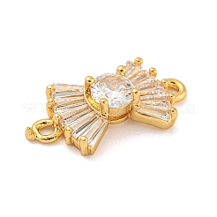 Brass Pave Clear Cubic Zirconia Connector Charms&nbsp;KK-Z072-05G