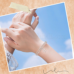 Alloy Pendant and Brass Chains Necklaces & Multi-strand Bracelets for Women&nbsp;SJEW-SC0001-06